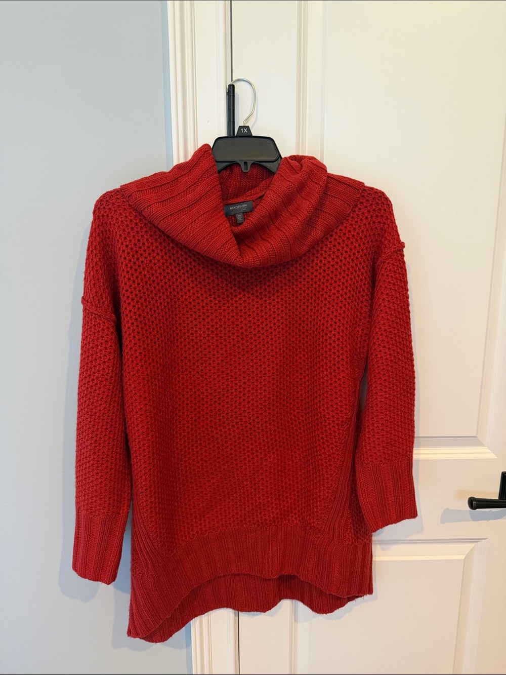 Madison Red Chunky Cowl Neck Sweater